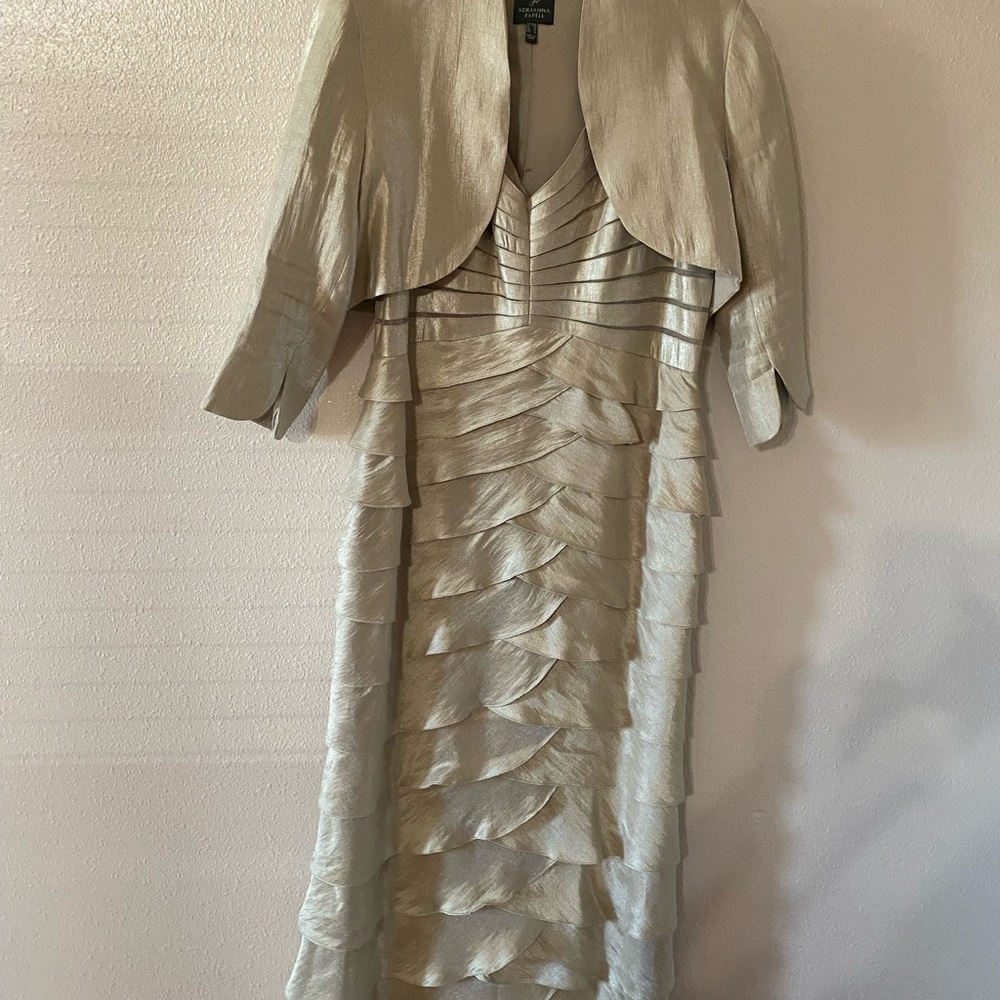 Adrianna Papell Cream Maxi Dress